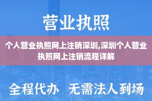 个人营业执照网上注销深圳,深圳个人营业执照网上注销流程详解