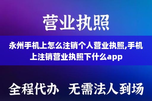 永州手机上怎么注销个人营业执照,手机上注销营业执照下什么app