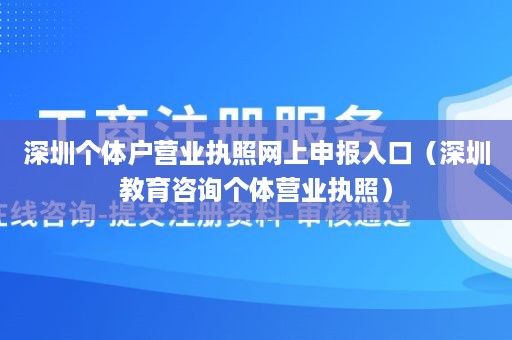 深圳个体户营业执照网上申报入口（深圳教育咨询个体营业执照）