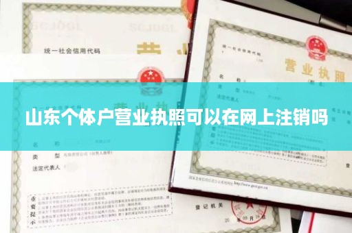 山东个体户营业执照可以在网上注销吗