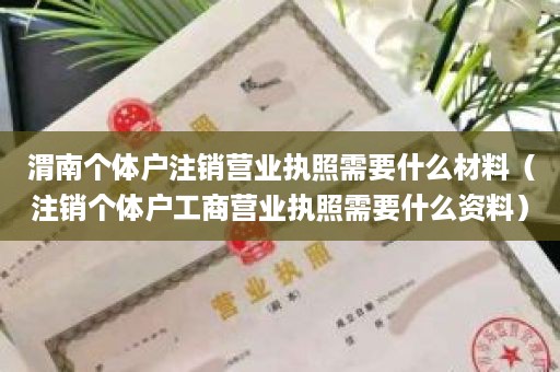 渭南个体户注销营业执照需要什么材料（注销个体户工商营业执照需要什么资料）