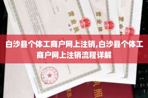 白沙县个体工商户网上注销,白沙县个体工商户网上注销流程详解