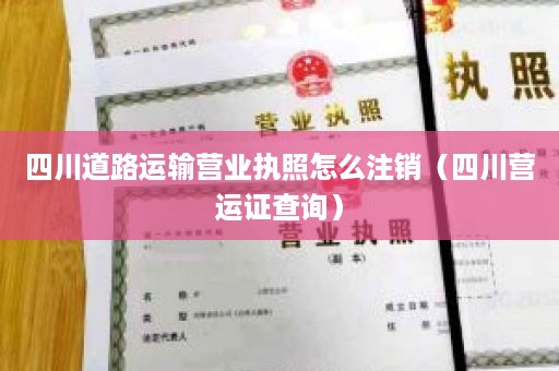 四川道路运输营业执照怎么注销（四川营运证查询）