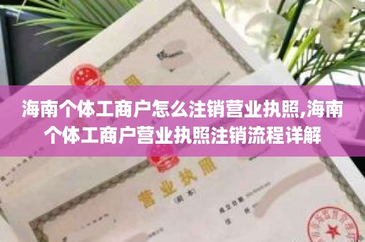 海南个体工商户怎么注销营业执照,海南个体工商户营业执照注销流程详解