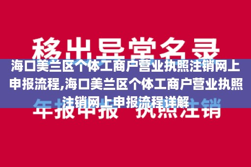 海口美兰区个体工商户营业执照注销网上申报流程,海口美兰区个体工商户营业执照注销网上申报流程详解