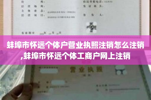 蚌埠市怀远个体户营业执照注销怎么注销,蚌埠市怀远个体工商户网上注销