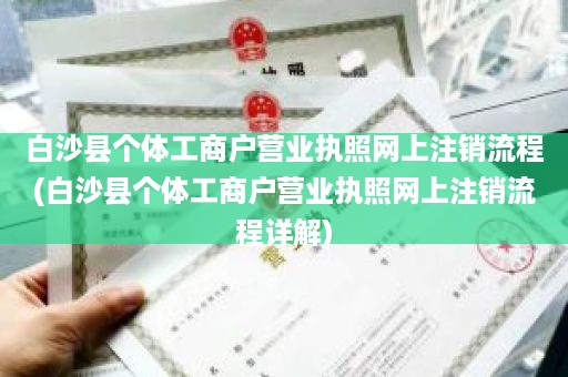 白沙县个体工商户营业执照网上注销流程(白沙县个体工商户营业执照网上注销流程详解)