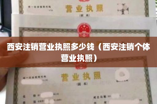 西安注销营业执照多少钱（西安注销个体营业执照）