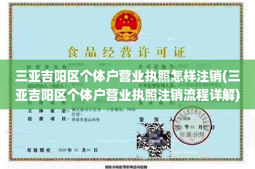 三亚吉阳区个体户营业执照怎样注销(三亚吉阳区个体户营业执照注销流程详解)