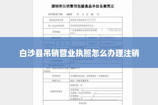 白沙县吊销营业执照怎么办理注销
