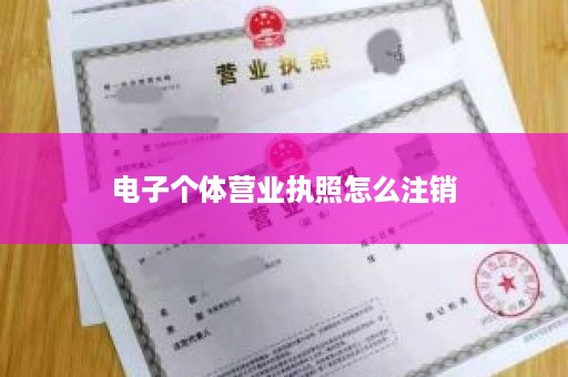 电子个体营业执照怎么注销
