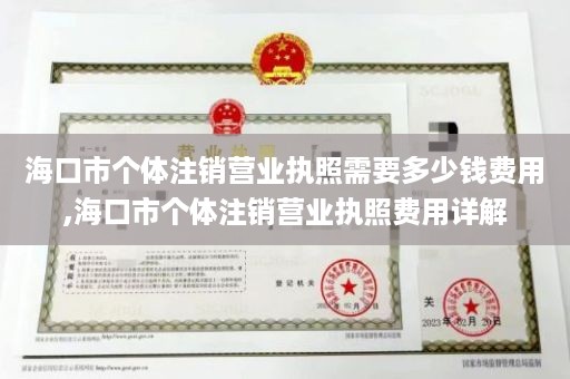 海口市个体注销营业执照需要多少钱费用,海口市个体注销营业执照费用详解
