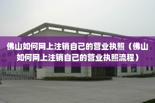 佛山如何网上注销自己的营业执照（佛山如何网上注销自己的营业执照流程）