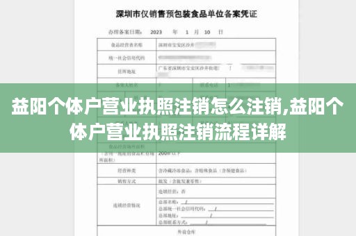 益阳个体户营业执照注销怎么注销,益阳个体户营业执照注销流程详解