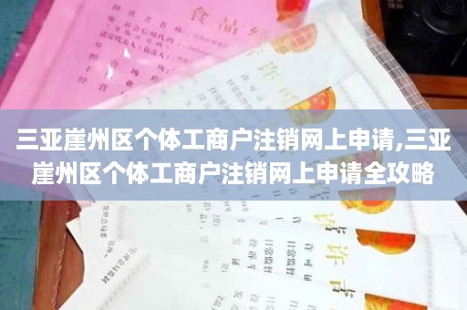 三亚崖州区个体工商户注销网上申请,三亚崖州区个体工商户注销网上申请全攻略