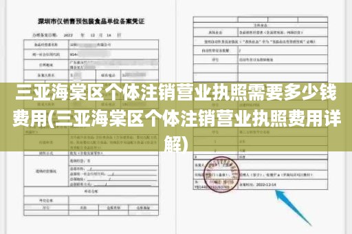 三亚海棠区个体注销营业执照需要多少钱费用(三亚海棠区个体注销营业执照费用详解)