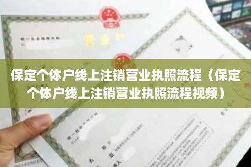 保定个体户线上注销营业执照流程（保定个体户线上注销营业执照流程视频）