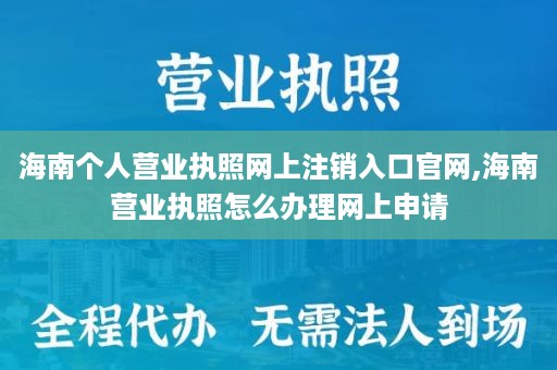 海南个人营业执照网上注销入口官网,海南营业执照怎么办理网上申请