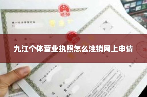 九江个体营业执照怎么注销网上申请