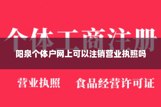 阳泉个体户网上可以注销营业执照吗