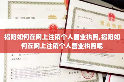 揭阳如何在网上注销个人营业执照,揭阳如何在网上注销个人营业执照呢