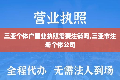 三亚个体户营业执照需要注销吗,三亚市注册个体公司