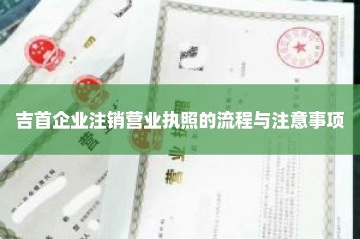 吉首企业注销营业执照的流程与注意事项