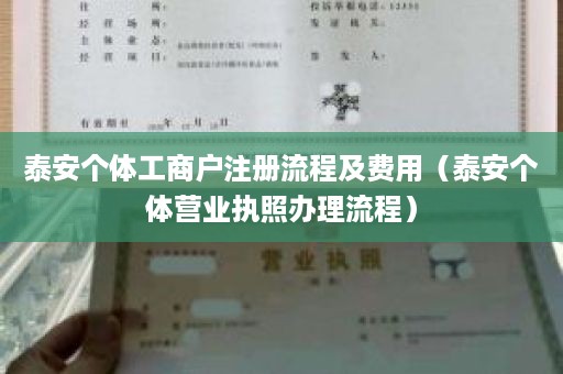 泰安个体工商户注册流程及费用（泰安个体营业执照办理流程）
