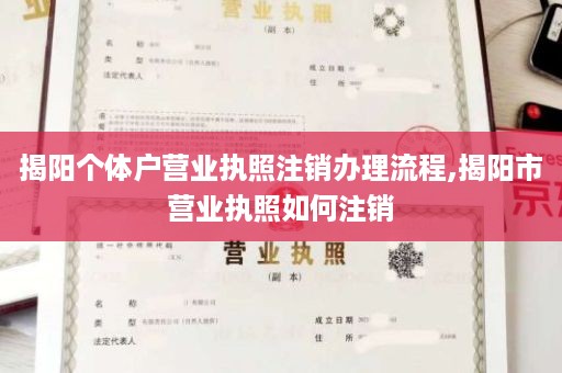 揭阳个体户营业执照注销办理流程,揭阳市营业执照如何注销
