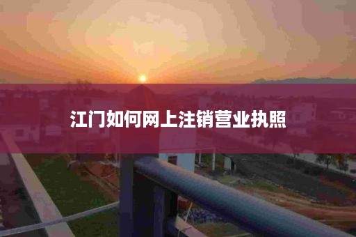 江门如何网上注销营业执照