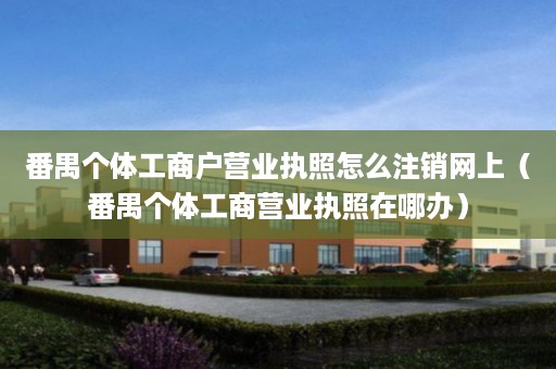 番禺个体工商户营业执照怎么注销网上（番禺个体工商营业执照在哪办）