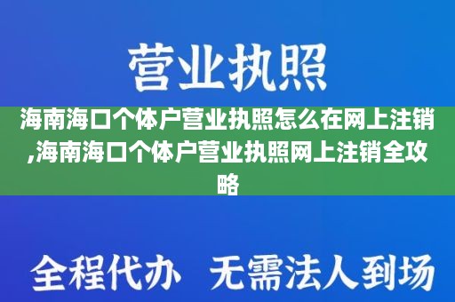 海南海口个体户营业执照怎么在网上注销,海南海口个体户营业执照网上注销全攻略