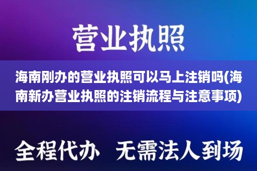 海南刚办的营业执照可以马上注销吗(海南新办营业执照的注销流程与注意事项)