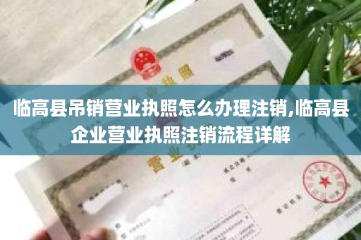 临高县吊销营业执照怎么办理注销,临高县企业营业执照注销流程详解