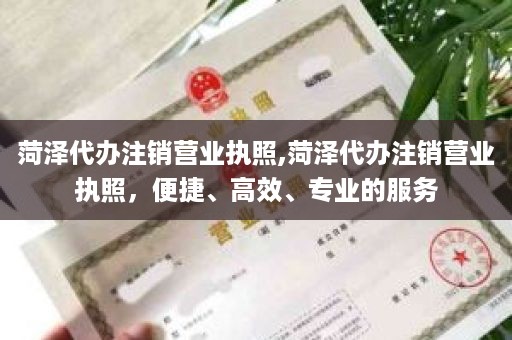 菏泽代办注销营业执照,菏泽代办注销营业执照，便捷、高效、专业的服务