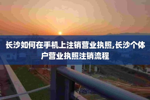 长沙如何在手机上注销营业执照,长沙个体户营业执照注销流程
