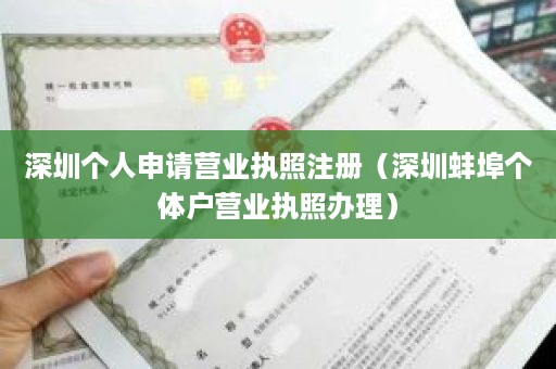 深圳个人申请营业执照注册（深圳蚌埠个体户营业执照办理）