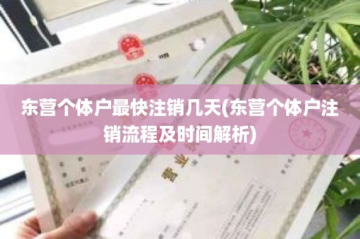 东营个体户最快注销几天(东营个体户注销流程及时间解析)