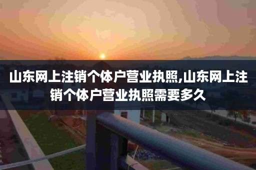 山东网上注销个体户营业执照,山东网上注销个体户营业执照需要多久
