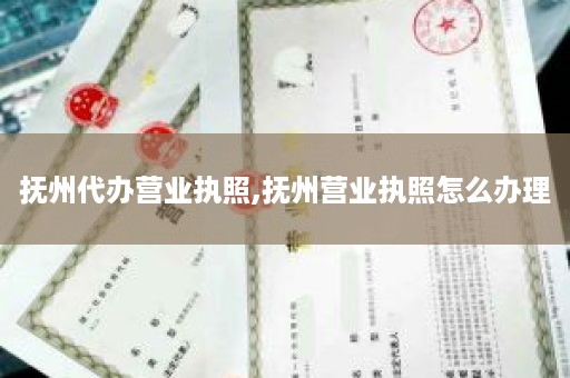 抚州代办营业执照,抚州营业执照怎么办理