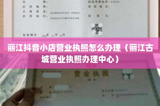 丽江抖音小店营业执照怎么办理（丽江古城营业执照办理中心）