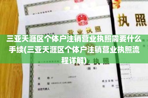 三亚天涯区个体户注销营业执照需要什么手续(三亚天涯区个体户注销营业执照流程详解)