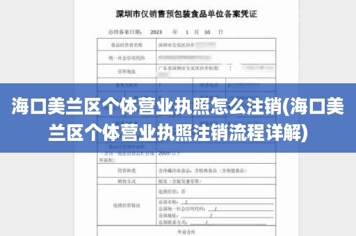 海口美兰区个体营业执照怎么注销(海口美兰区个体营业执照注销流程详解)