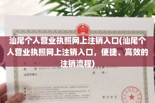 汕尾个人营业执照网上注销入口(汕尾个人营业执照网上注销入口，便捷、高效的注销流程)