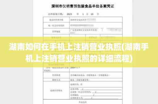 湖南如何在手机上注销营业执照(湖南手机上注销营业执照的详细流程)