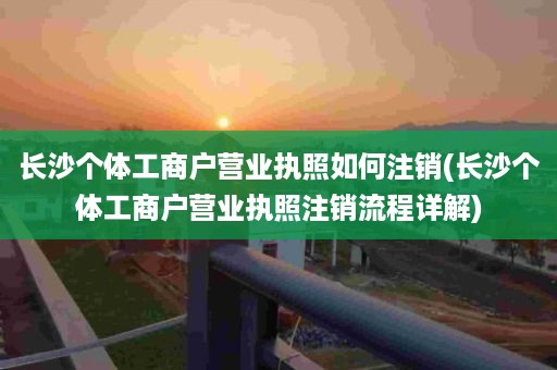 长沙个体工商户营业执照如何注销(长沙个体工商户营业执照注销流程详解)