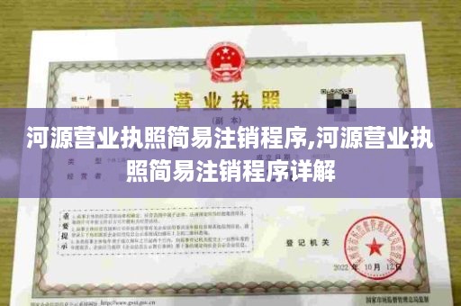 河源营业执照简易注销程序,河源营业执照简易注销程序详解