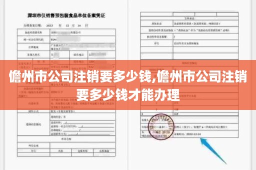 儋州市公司注销要多少钱,儋州市公司注销要多少钱才能办理