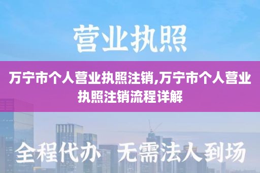 万宁市个人营业执照注销,万宁市个人营业执照注销流程详解