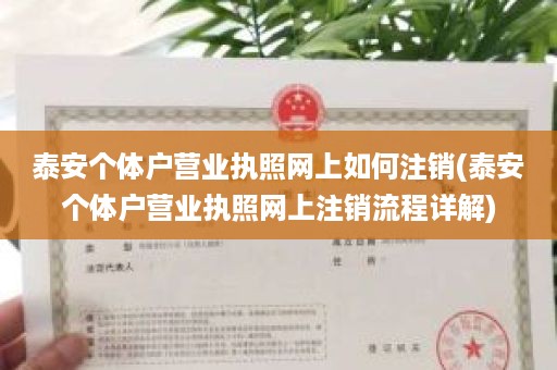泰安个体户营业执照网上如何注销(泰安个体户营业执照网上注销流程详解)